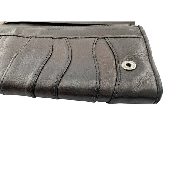 Prada Metallic Brown Wave Leather Flap Continental Wallet - Picture 7 of 16
